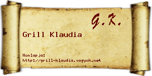 Grill Klaudia névjegykártya